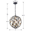 504-EB-GA Broche 4 Light Mini Chandelier | Dimensions Image