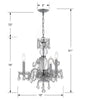 5044-CH-CL-I Traditional Crystal 3 Light Mini Chandelier | Dimensions Image