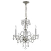 Crystorama Traditional Crystal 16'' Chandelier in Polished Chrome - Front View