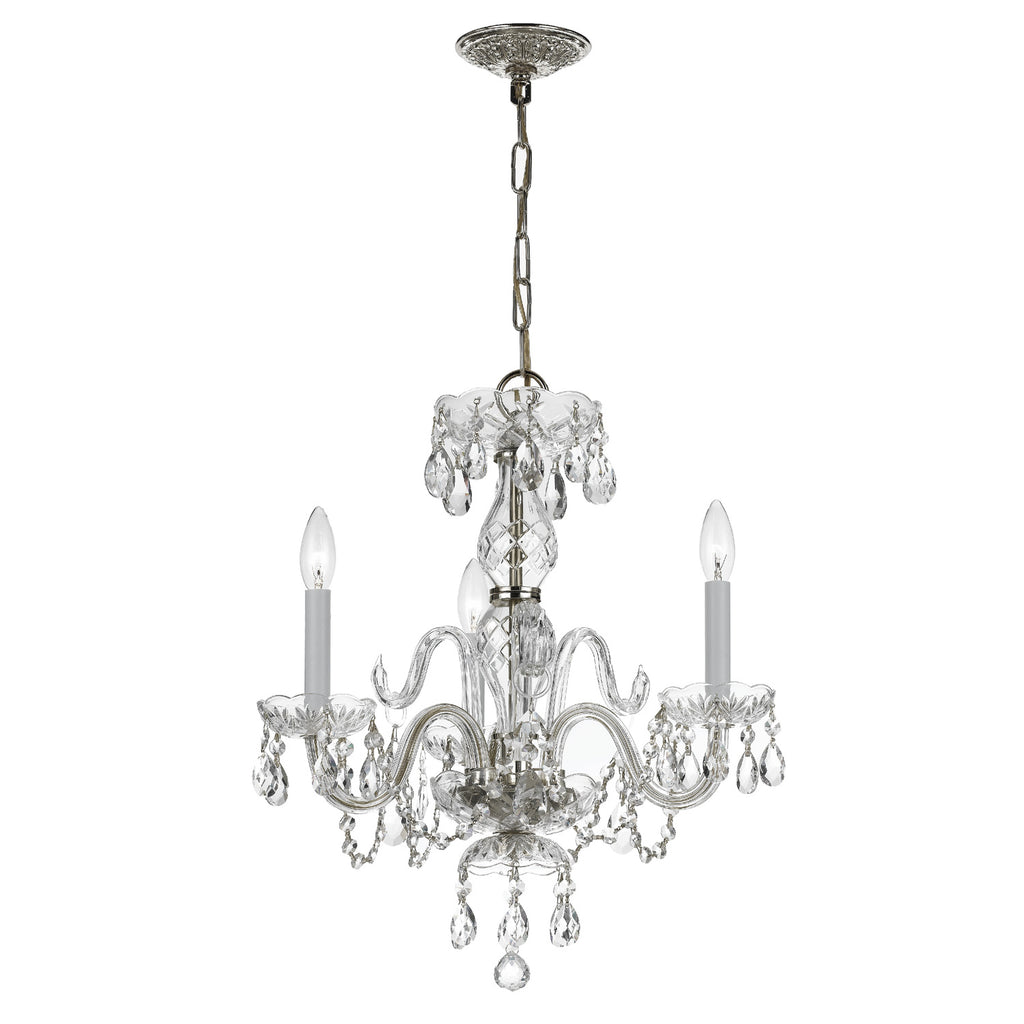 Crystorama Traditional Crystal 16'' Chandelier in Polished Chrome - Front View
