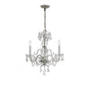 Crystorama Traditional Crystal 16'' Chandelier in Polished Chrome - Front View