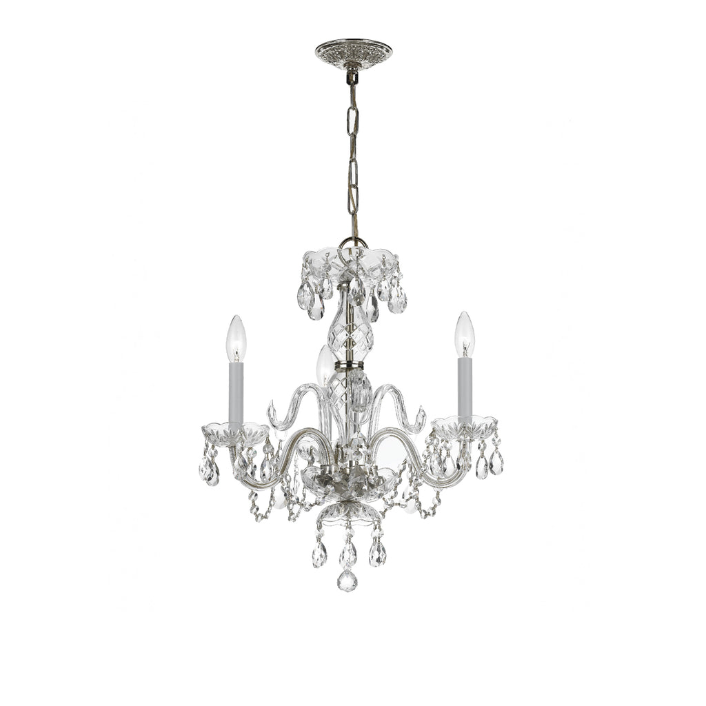 Crystorama Traditional Crystal 16'' Chandelier in Polished Chrome - Front View