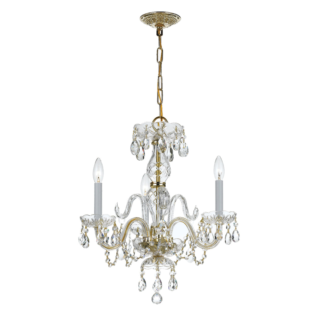 5044-PB-CL-I Traditional Crystal 3 Light Mini Chandelier | Main Image