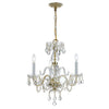 Crystorama Traditional Crystal 16'' Chandelier in Polished Brass - Front View
