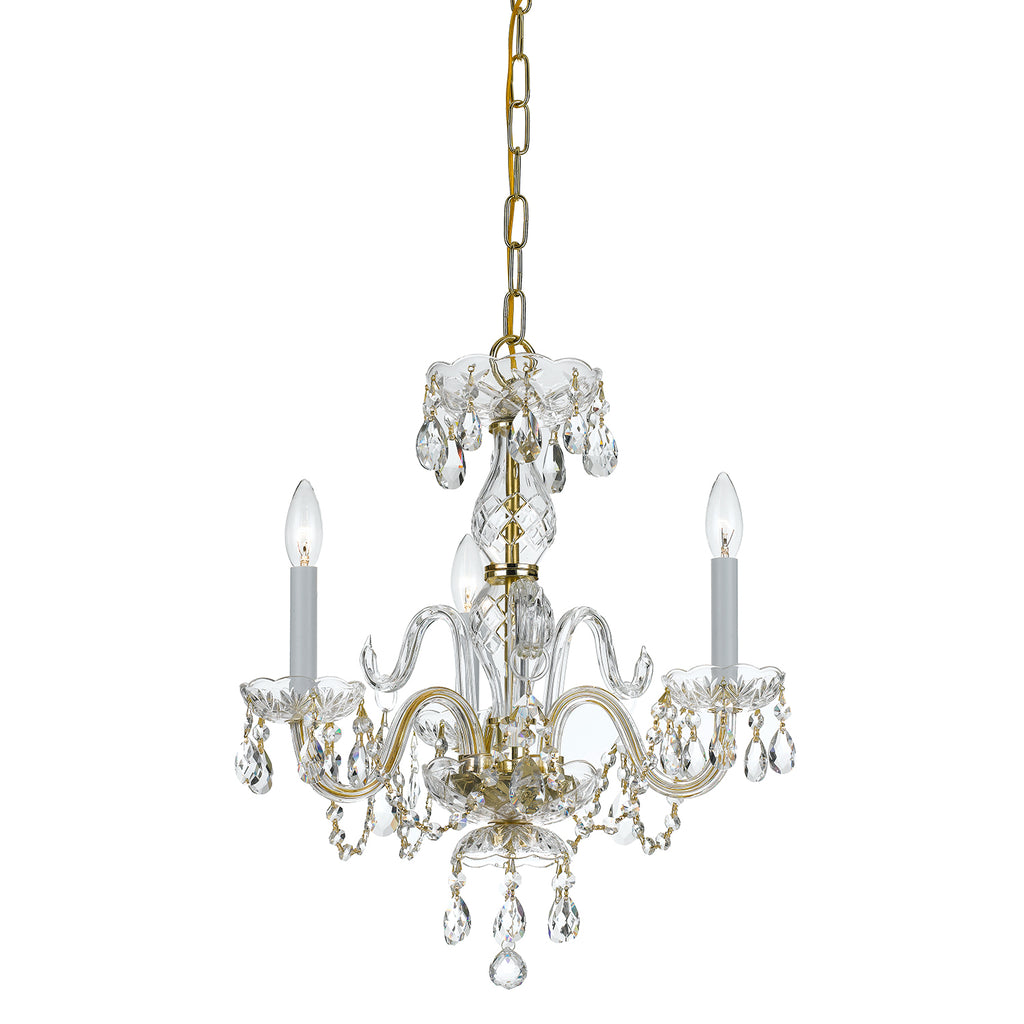 Crystorama Traditional Crystal 16'' Chandelier in Polished Brass - Additional View