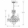 Crystorama Traditional Crystal 16'' Chandelier - Product Dimensions