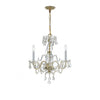 Crystorama Traditional Crystal 16'' Chandelier in Polished Brass - Front View