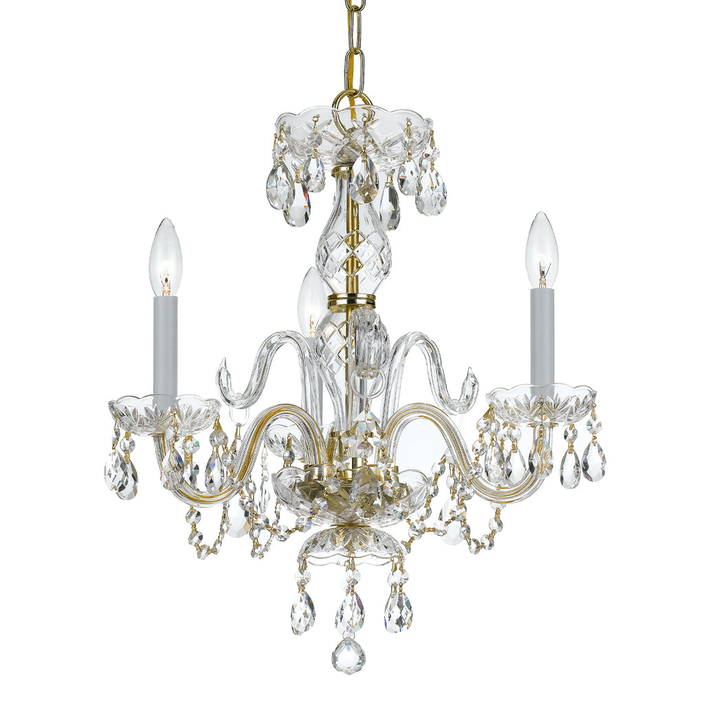 Crystorama Traditional Crystal 16'' Chandelier in Polished Brass - Additional View