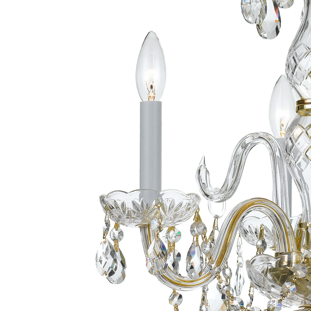 Crystorama Traditional Crystal 16'' Chandelier in Polished Brass - Additional View