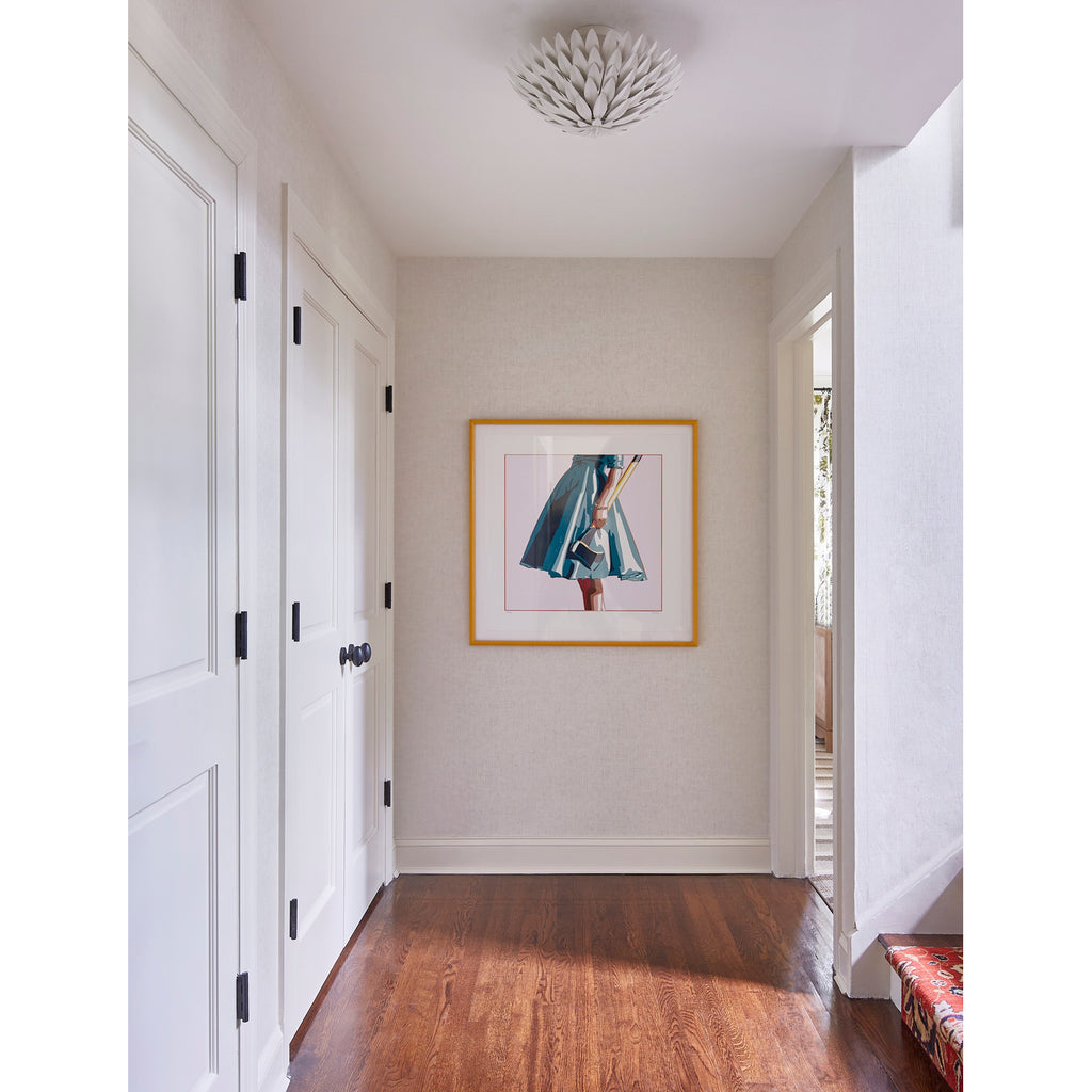 Crystorama Broche 16'' Semi Flush Mount in Matte White - Lifestyle View