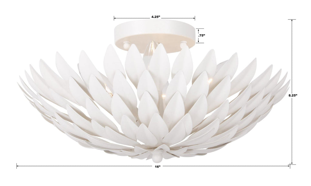 505-MT Broche 4 Light Semi Flush | Dimensions Image