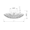 Crystorama Broche 16'' Semi Flush Mount - Product Dimensions