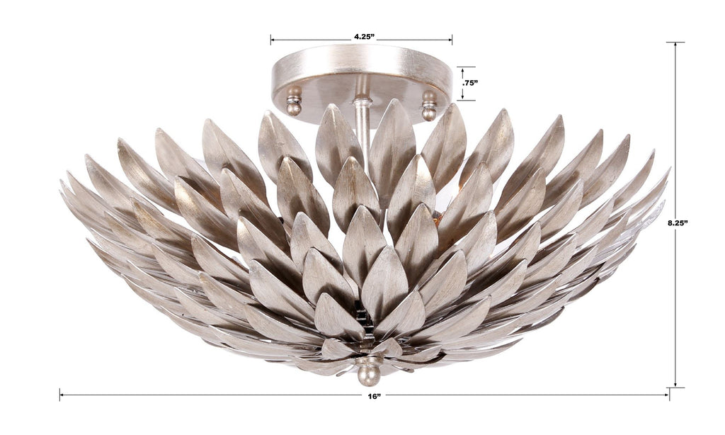 505-SA Broche 4 Light Semi Flush | Dimensions Image