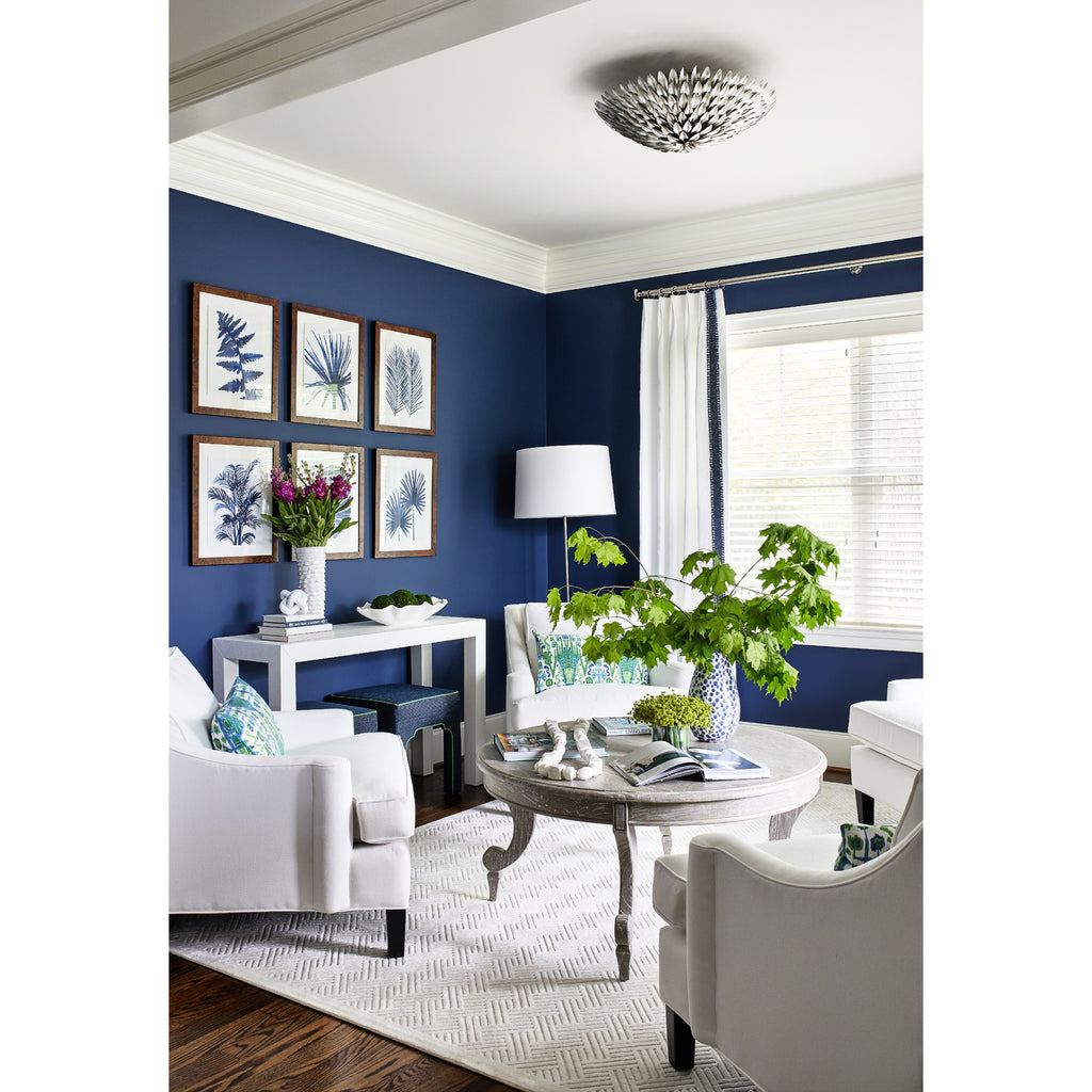Crystorama Broche 24'' Semi Flush Mount in Antique Silver - Lifestyle View