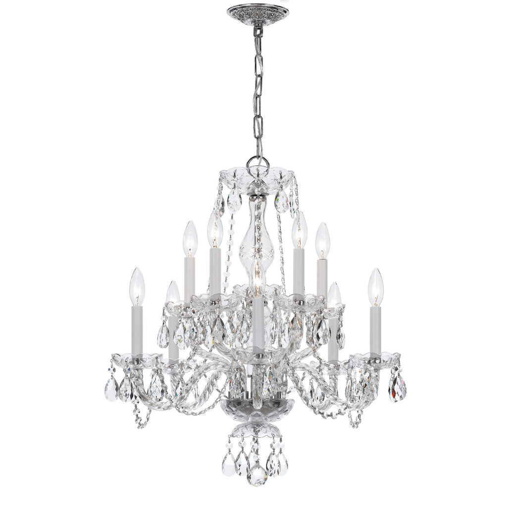Crystorama Traditional Crystal 23'' Chandelier in Polished Chrome - Front View