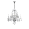Crystorama Traditional Crystal 23'' Chandelier in Polished Chrome - Front View