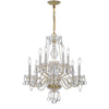 Crystorama Traditional Crystal 23'' Chandelier in Polished Brass - Front View
