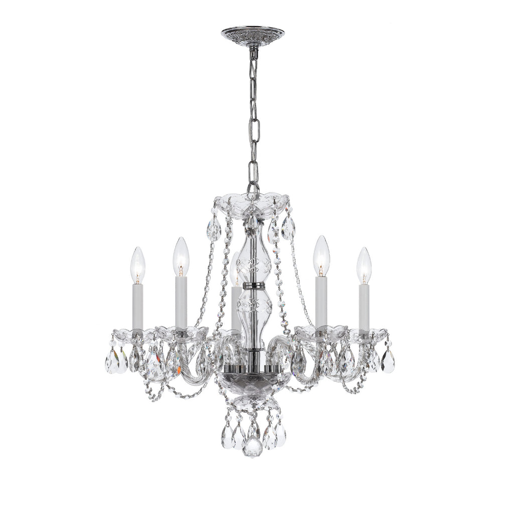 Crystorama Traditional Crystal 21'' Chandelier in Polished Chrome - Front View