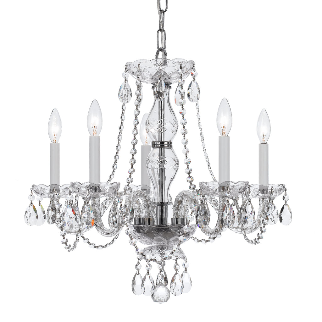 Crystorama Traditional Crystal 21'' Chandelier in Polished Chrome - Additional View
