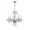 Crystorama Traditional Crystal 21'' Chandelier in Polished Brass - Front View