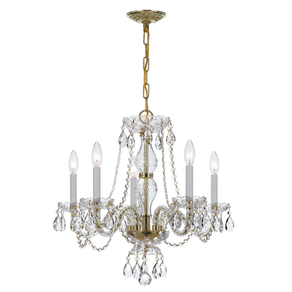 Crystorama Traditional Crystal 21'' Chandelier in Polished Brass - Additional View