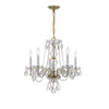 Crystorama Traditional Crystal 21'' Chandelier in Polished Brass - Front View
