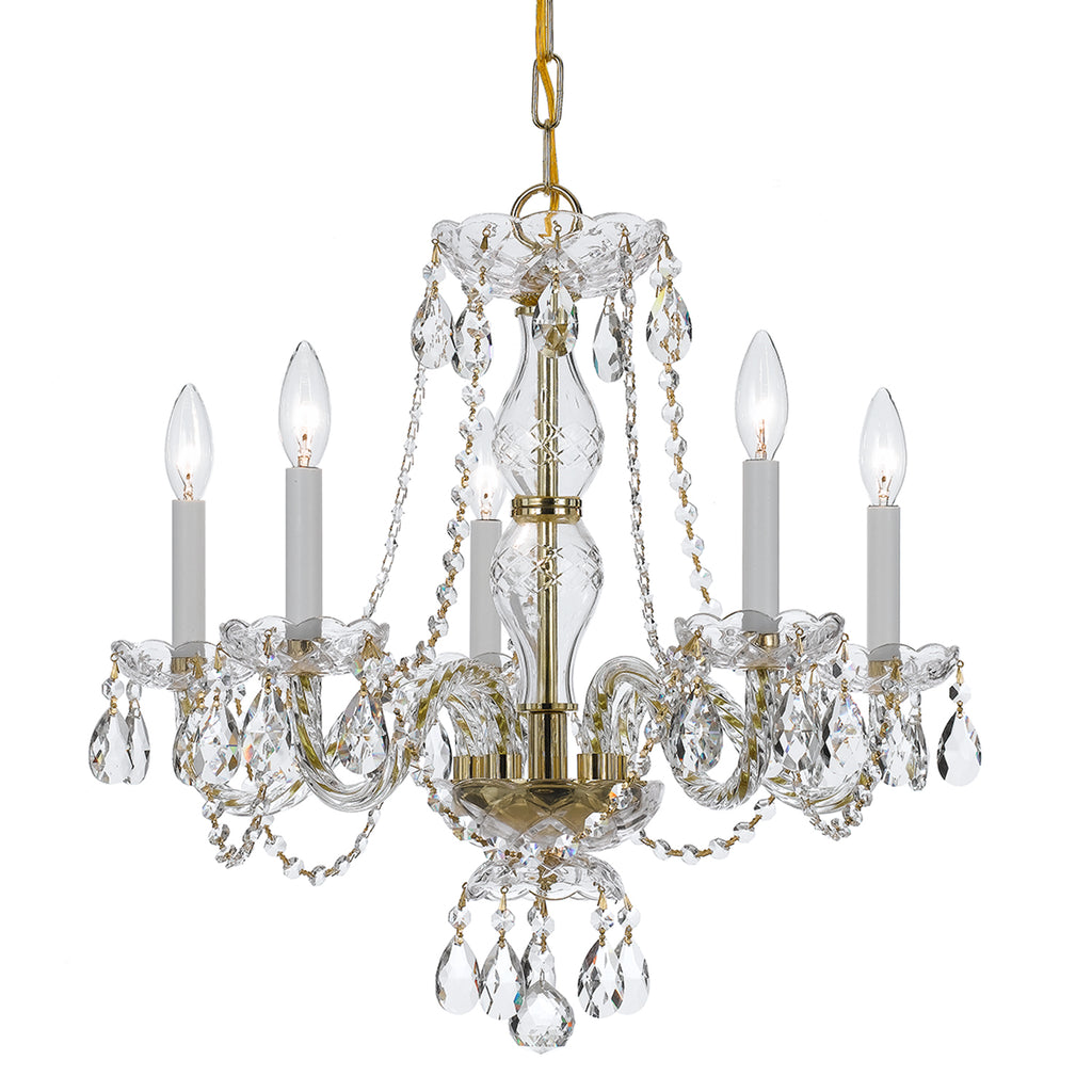 Crystorama Traditional Crystal 21'' Chandelier in Polished Brass - Additional View