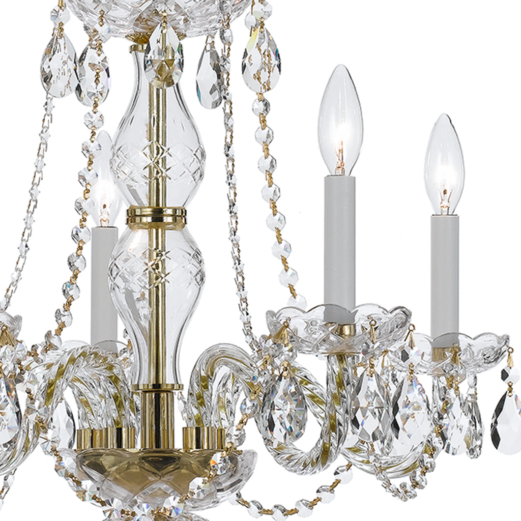Crystorama Traditional Crystal 21'' Chandelier in Polished Brass - Additional View