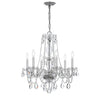 Crystorama Traditional Crystal 23'' Chandelier in Polished Chrome - Front View