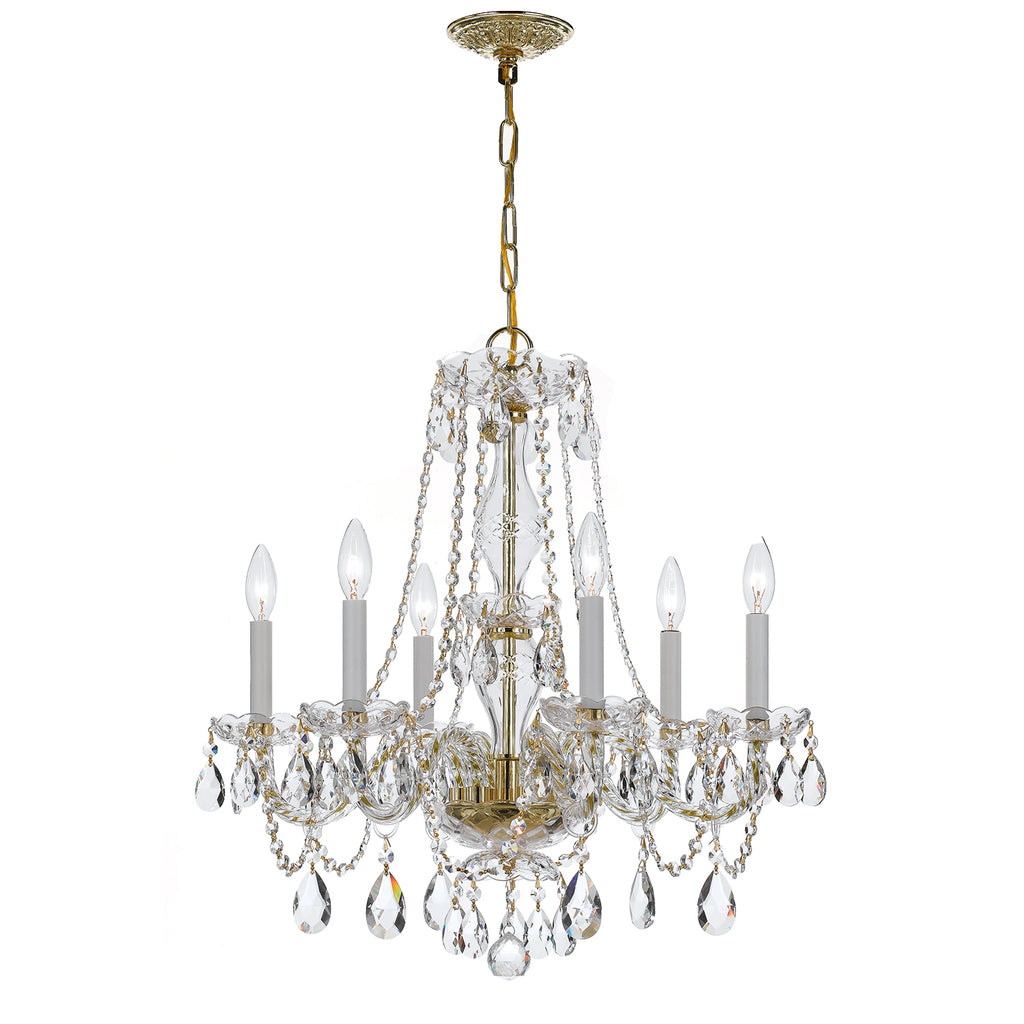 Crystorama Traditional Crystal 23'' Chandelier in Polished Brass - Additional View