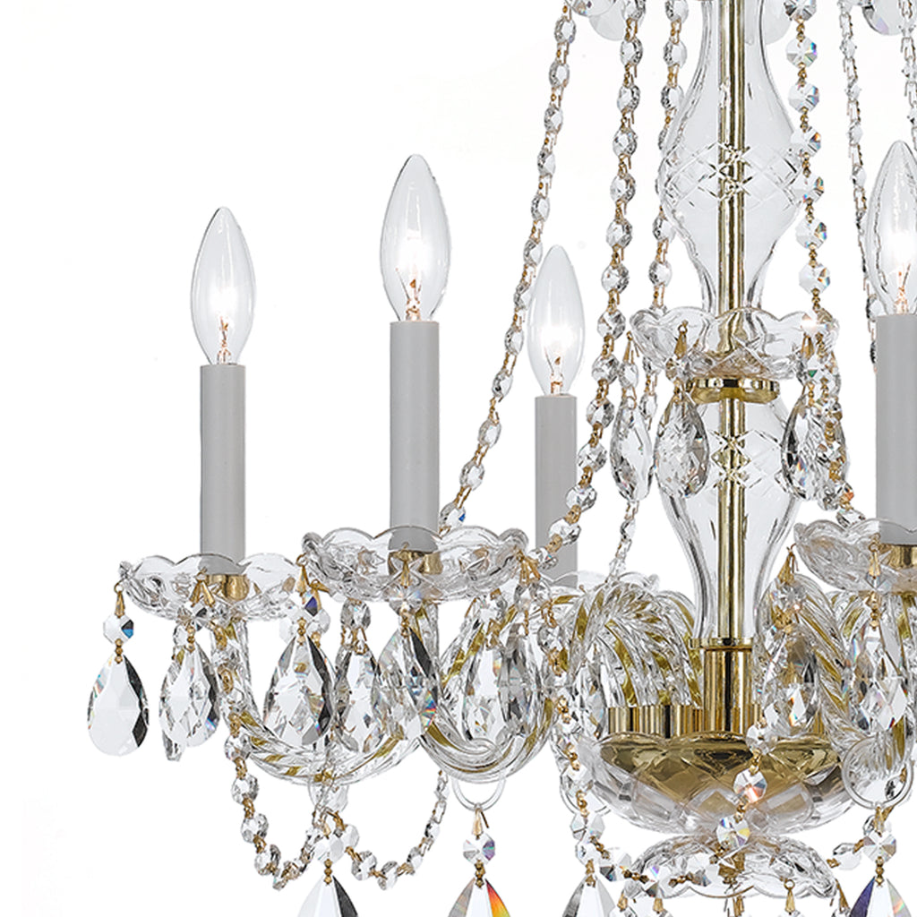Crystorama Traditional Crystal 23'' Chandelier in Polished Brass - Additional View