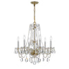 Crystorama Traditional Crystal 23'' Chandelier in Polished Brass - Front View