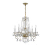 Crystorama Traditional Crystal 23'' Chandelier in Polished Brass - Front View
