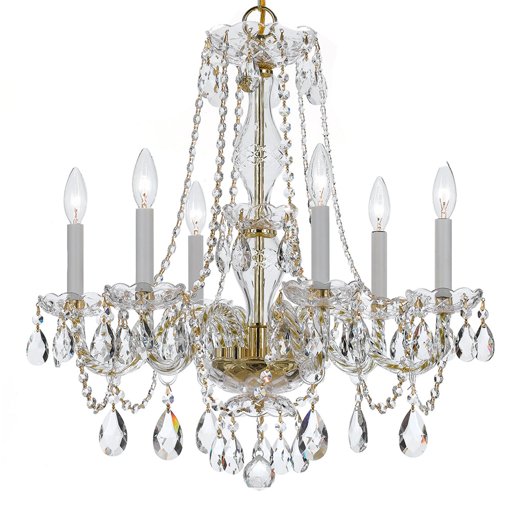 Crystorama Traditional Crystal 23'' Chandelier in Polished Brass - Additional View