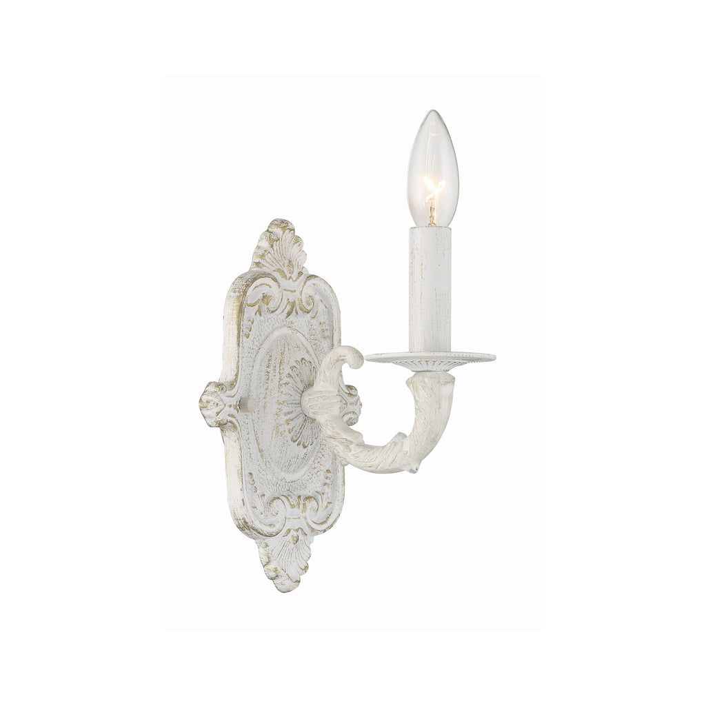 Crystorama Paris Market 5'' Sconce in Antique White - Front View