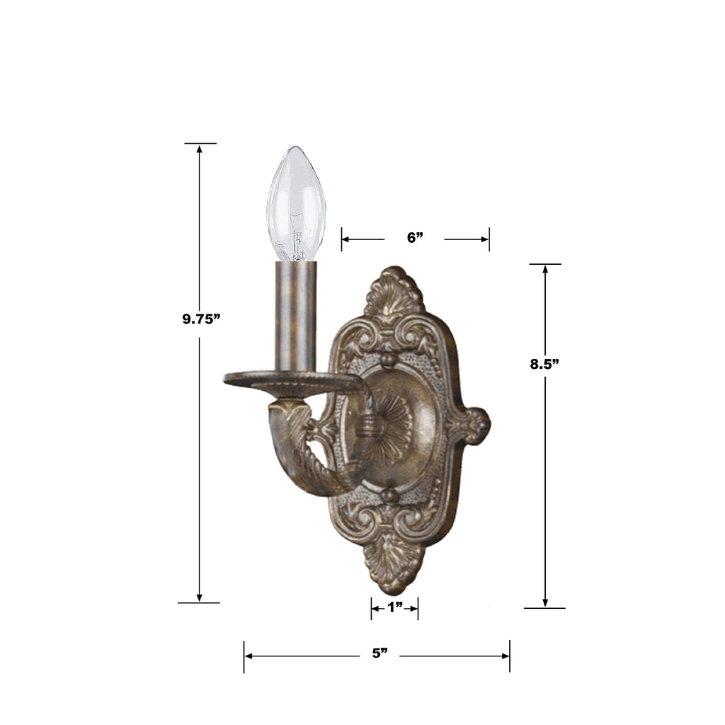 5111-VB Paris Market 1 Light Sconce | Dimensions Image