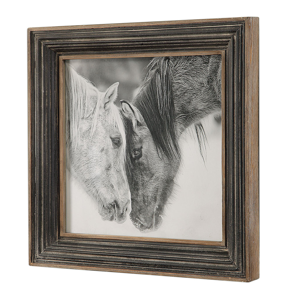 Rustic Pasadena Horse Print | Distressed Black Frame- Alternate Image