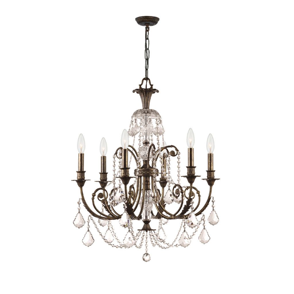 5116-EB-CL-MWP Regis 6 Light Chandelier | Main Image