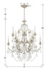 5119-OS-CL-MWP Regis 12 Light Chandelier | Dimensions Image