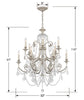 5119-OS-CL-SAQ Regis 12 Light Chandelier | Dimensions Image