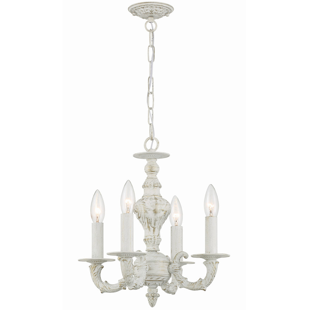 Crystorama Paris Market 13.5'' Chandelier in Antique White - Front View