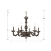 5126-VB Paris Market 6 Light Chandelier | Dimensions Image