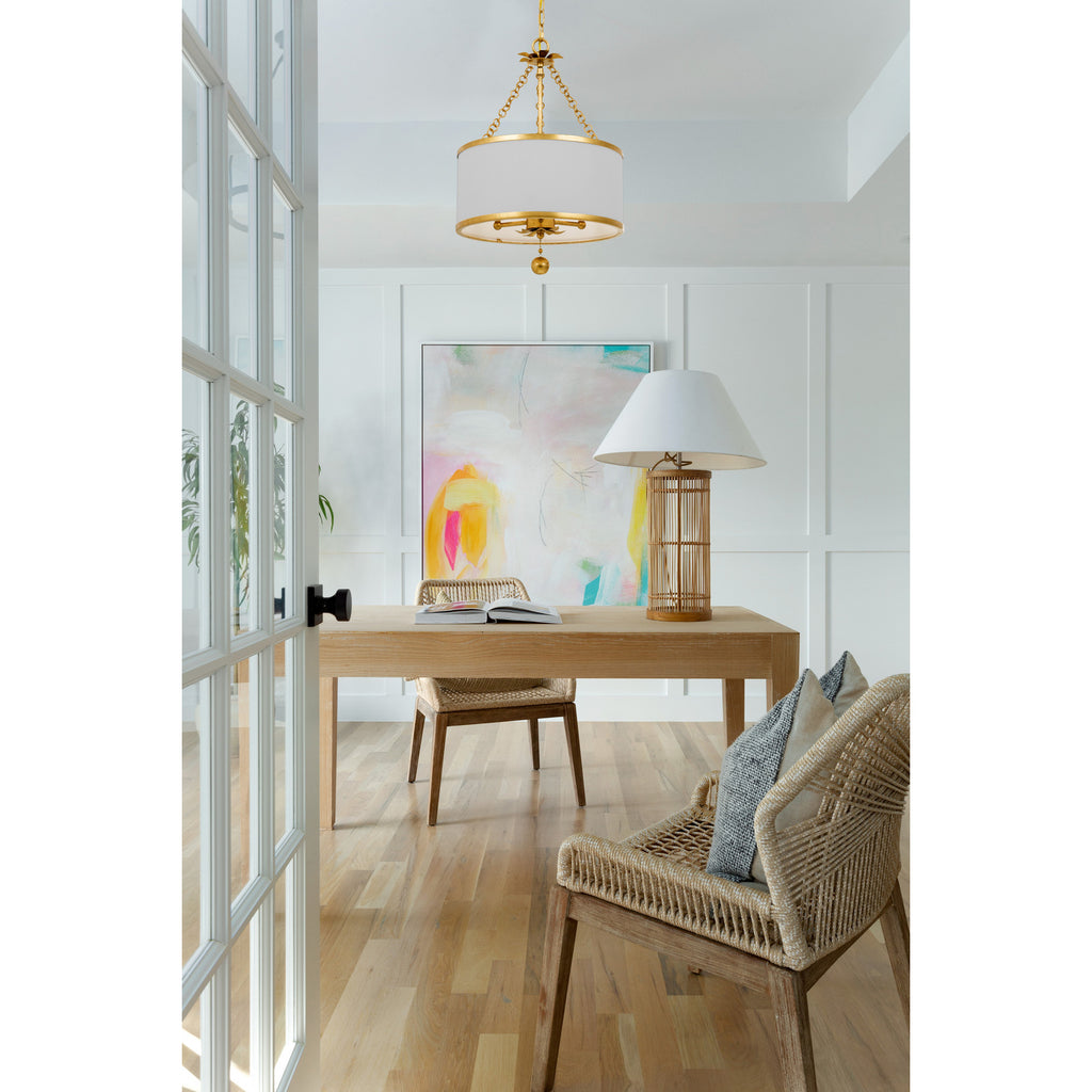 Crystorama Broche 14'' Chandelier in Antique Gold - Lifestyle View
