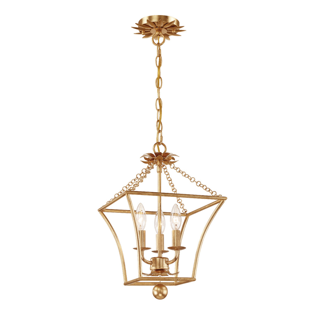 514-GA Broche 3 Light Lantern Chandelier | Main Image