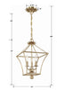 514-GA Broche 3 Light Lantern Chandelier | Dimensions Image