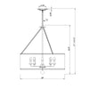 Crystorama Broche 29'' Chandelier - Product Dimensions