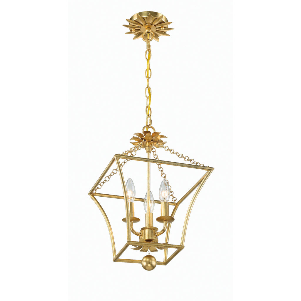 Crystorama Broche 16'' Chandelier in Antique Gold - Additional View