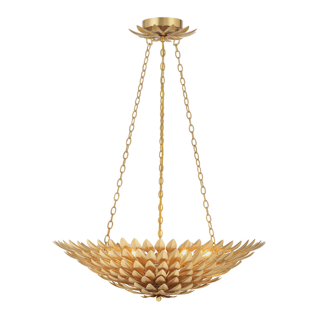 Crystorama Broche 24.5'' Chandelier in Antique Gold - Additional View