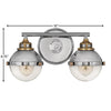 5172PN Fletcher 2 Light Bath|Dimensions Image