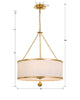 Crystorama-OPEN-BOX Broche 6 Light Chandelier - Product Dimensions